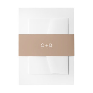 Bruiloft met bruin monogram en moderne stijl uitnodigingen wikkel