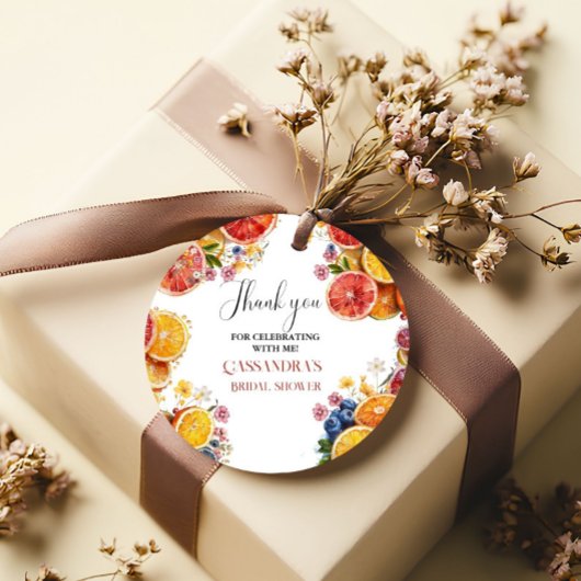 Bruiloft met Citrus Hoofdthema  Bedankjes Labels