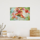  bruiloft met droge rozen poster (Keuken)
