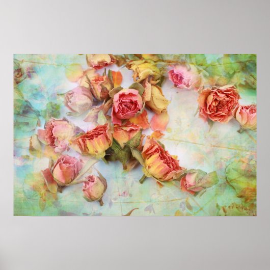  bruiloft met droge rozen poster (Voorkant)