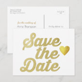 bruiloft met een gouden bruidsschat aankondigingskaart (Voorkant / Achterkant)