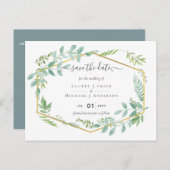 Bruiloft met groen blad van botanische tuin briefkaart (Voorkant / Achterkant)