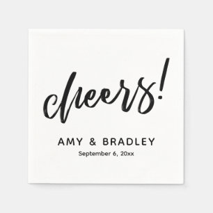Bruiloft met handgeschreven typografie vieren servet