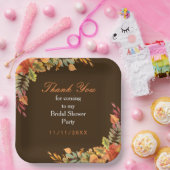 Bruiloft met herfstbladeren in herfsttinten papieren bordje (Feest)