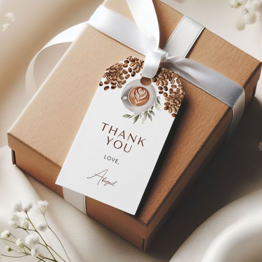 Bruiloft met koffie - Liefde in de lucht Cadeaulabel