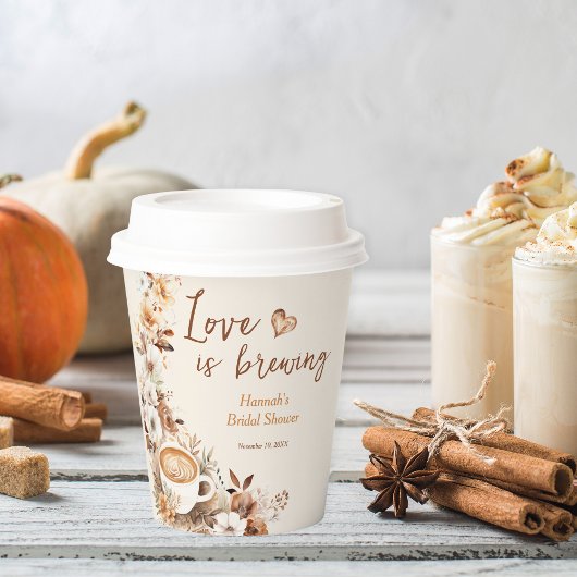 Bruiloft met Koffie Thema: Love is Brewing Papieren Bekers
