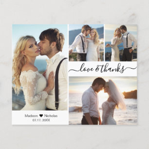 Bruiloft met laag budget Foto Collage Bedankkaart 