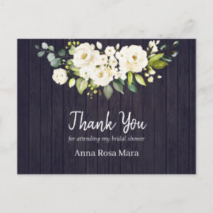 *~* Bruiloft met landelijke verweerde houten witte Briefkaart
