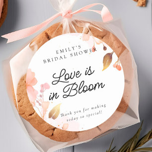 Bruiloft met Liefde in Bloei Ronde Sticker