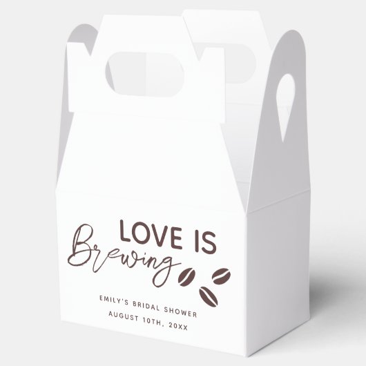 Bruiloft met 'Love is Brewing' koffiethema Bedankdoosjes (Geopend)