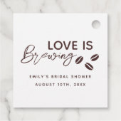 Bruiloft met 'Love is Brewing' koffiethema Bedankjes Labels (Achterkant)