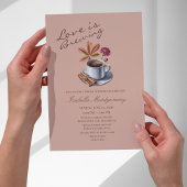 Bruiloft met 'Love Is Brewing' thema herfst koffie Kaart