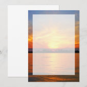 Bruiloft met nepoverlay van oceanzonsondergang op (Voorkant / Achterkant)