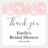 Bruiloft met Roze Kant   Vierkante Sticker (Voorkant)