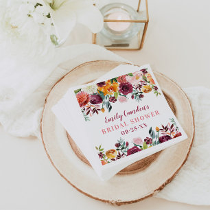 Bruiloft met rustieke herfstbloemen bruidsbeurten servet
