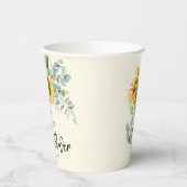 Bruiloft met rustieke zonnebloem en eucalyptus gro papieren bekers (Links)