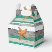 Bruiloft met strandthema en zeester rustiek bedankdoosjes (Achterkant)