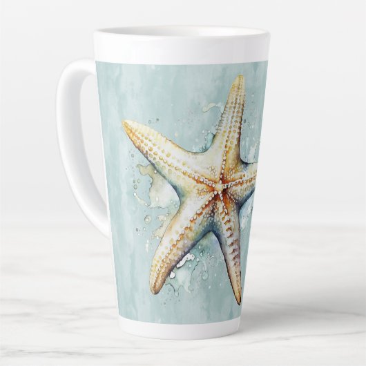 Bruiloft met strandthema latte mok (Linkerhoek)