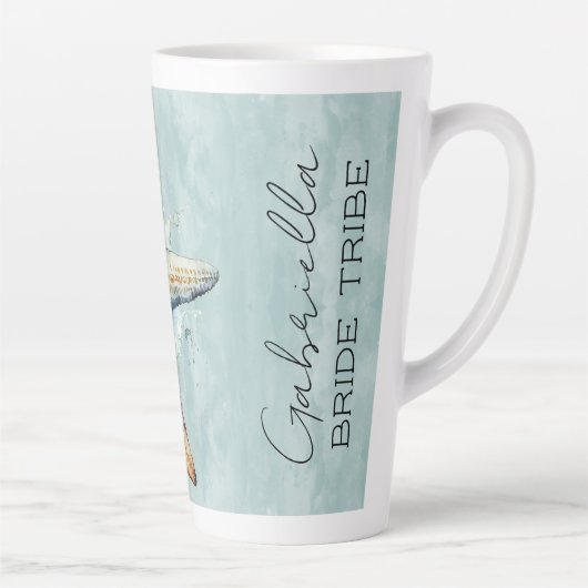 Bruiloft met strandthema latte mok (Rechts)