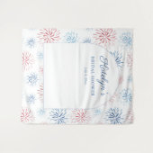 Bruiloft met vuurwerk op 4 juli Foto-achtergrond Wandkleed (Voorkant (horizontaal))