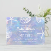 Bruiloft met waterverf bruidsshower zeeschelpen kaart (Staand voorkant)