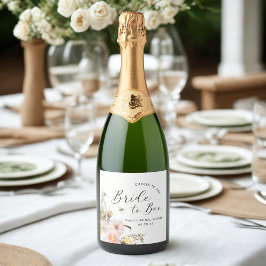 Bruiloft met Wilde Bloemen Bruid-tot-Bij Bijen Bru Sparkling Wijnetiket