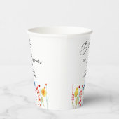 Bruiloft met wilde bloemen papieren bekers (Rechts)