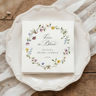 Bruiloft met wilde bloemen servet