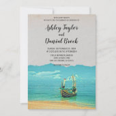 bruiloft met zeilboot kustbestemming kaart (Voorkant)
