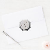 bruiloft met zwarte en witte zand-dollar ronde sticker (Envelop)