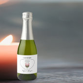 Bruiloft Mini Mousserende Wijnfles Etiket w / Roze