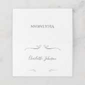 Bruiloft Minimaal Script Zwart-wit Naam Plaats (Buitenkant ongevouwen)