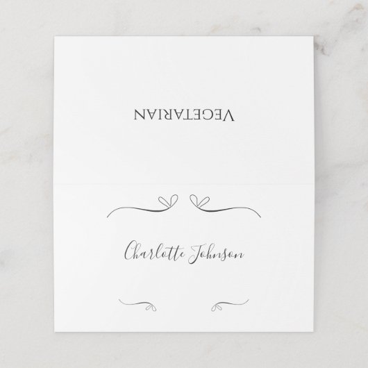 Bruiloft Minimaal Script Zwart-wit Naam Plaats (Buitenkant ongevouwen)