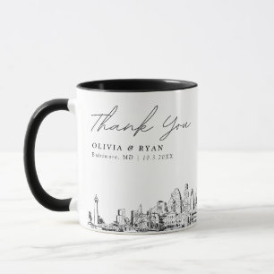 Bruiloft Minimal Trouwcadeau Koffiemok Baltimore Mok