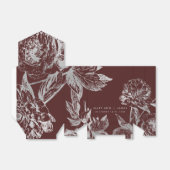 Bruiloft Modern Eenvoudig Bloemen Zilver Bourgondi Bedankdoosjes (Uitgevouwen)