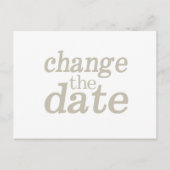 Bruiloft Modern Minimalist Verander de datum Aankondigingskaart (Voorkant)