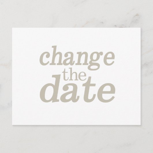 Bruiloft Modern Minimalist Verander de datum Aankondigingskaart (Voorkant)