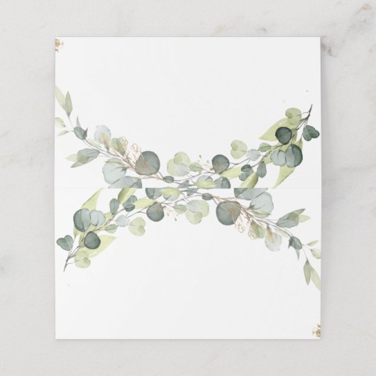 Bruiloft Moderne Eucalyptus groen Succulent (Buitenkant ongevouwen)