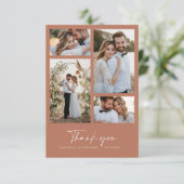 Bruiloft moderne minimale foto dank u terracotta kaart (Staand voorkant)