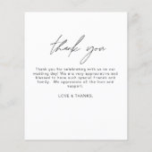 Bruiloft Moderne Minimalist Dank u Kaarten (Achterkant)
