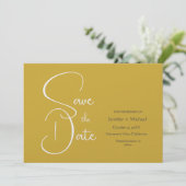 Bruiloft Moderne Minimalist Duidelijke Kalligrafie Save The Date (Staand voorkant)