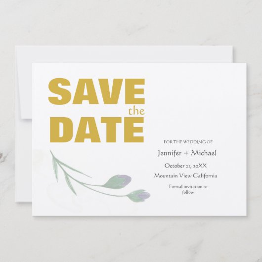 Bruiloft Moderne Minimalist Duidelijke Kalligrafie Save The Date (Voorkant)