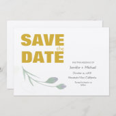 Bruiloft Moderne Minimalist Duidelijke Kalligrafie Save The Date (Voorkant / Achterkant)