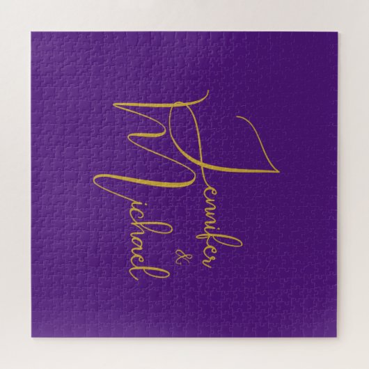 Bruiloft Moderne Minimalistische Gewone Kalligrafi Legpuzzel (Horizontaal)