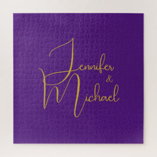 Bruiloft Moderne Minimalistische Gewone Kalligrafi Legpuzzel