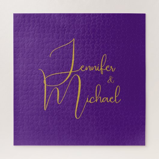 Bruiloft Moderne Minimalistische Gewone Kalligrafi Legpuzzel (Verticaal)