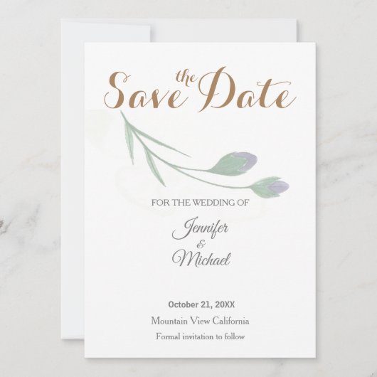 Bruiloft Moderne Minimalistische Gewone Kalligrafi Save The Date (Voorkant)