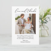 Bruiloft moderne minimalistische liefde Bedankt ka (Staand voorkant)