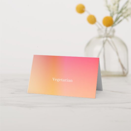 Bruiloft Moderne Zonsondergang Ombre Naam Maaltijd (Achterkant)