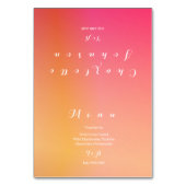 Bruiloft Moderne zonsondergang Ombre Naam Menu Kaart (Voorkant)